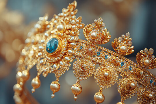 gold decorations from a Persian crown replica.