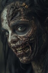 Surreal Portrait: Woman&rsquo;s Transformation into Dark Creature