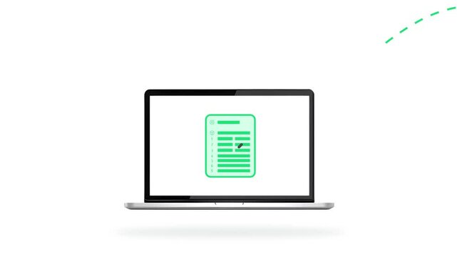 Document data transfer scene to computer, Online paper data in just one click for beginner Explainer, Education videos