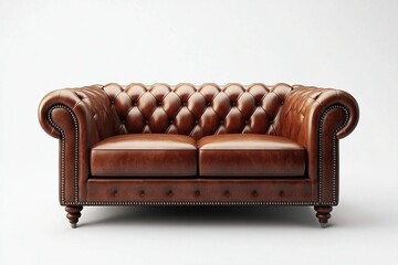 Brown Leather Chesterfield Sofa