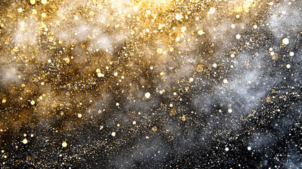 Obraz premium Metallic-toned smoke in gold, silver, or rose gold with fine glitter particles, creating a luxurious, glamorous texture perfect for seasonal designs