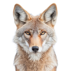 Close-up of a Coyote's Face with Intense Gaze