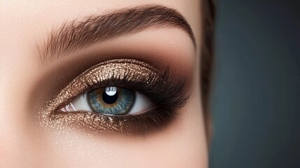 Obraz premium close up of eye with smokey make up