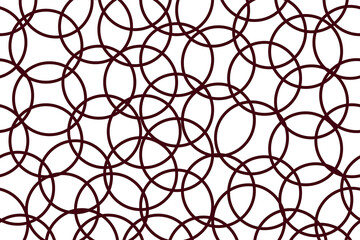 Naklejka premium Intricate overlapping circles create a captivating pattern in rich burgundy shades