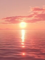 Obraz premium Pink Sunset Over Calm Water