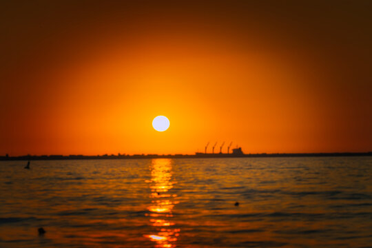 image at the Black Sea, Navodari -- Mamaia, sun on a blurred background