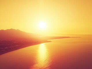 Fototapeta premium Sunrise Over Coastal Cityscape