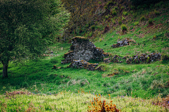 In Knapdale Forest, near the edge of Loch Coille Bharr, Argyll, Scotland you can discover the remains of the township called Kilmory Oib. One of the earliest known references is in the 1694 Hearth Tax