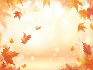 Obraz premium Autumn Leaves Falling in the Wind