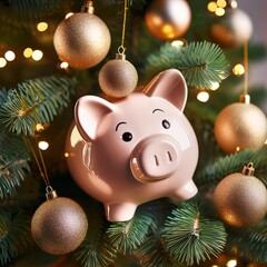 piggy bank 2024 on a christmas tree