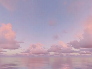 Pastel Pink Sky Over Calm Ocean