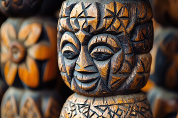Obraz premium intricate wood carvings by the Makonde people.