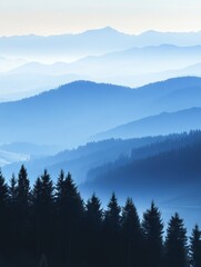 Naklejka premium Misty Mountain Range