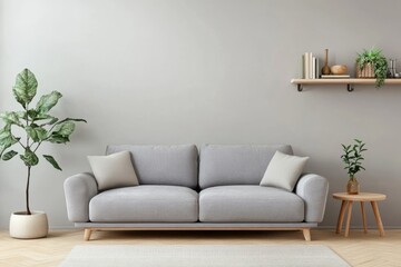 Neutral Living Space with Warm Earthy Tones and Modern Furniture