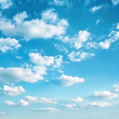 Naklejka premium Stunning Blue Sky with Fluffy Clouds