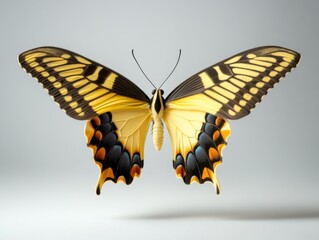 Naklejka premium Stunning Yellow Butterfly in Flight