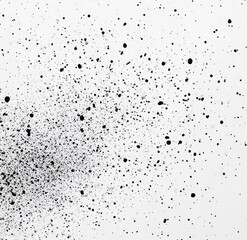 Obraz premium Abstract black ink splatter on white background for creative designs