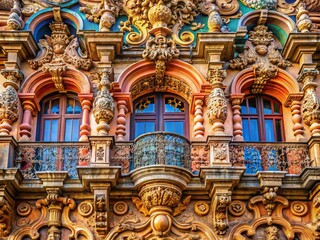 Intricate Details of Sulendurchgang in Palacio Municipal de OrleansBorbon Captured in Macro Photography, Showcasing Architectural Elegance and Historical Richness
