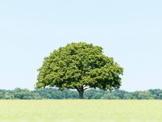 Obraz premium Solitary Tree in a Lush Field