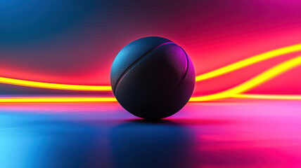 Training ball with dynamic lines suggesting exercise intensity, emphasizing movement and energy in a workout environment