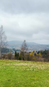 Late autumn in Carpathians mountains, Slavske, Ukraine

