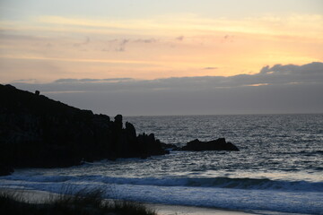 Obraz premium Atardecer en Punta Penencia, Doniños, Galicia, Spain