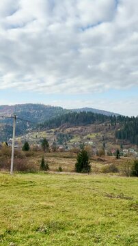 Late autumn in Carpathians mountains, Slavske, Ukraine
