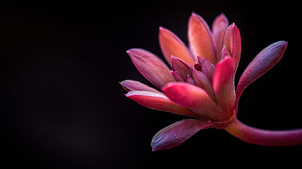 Fototapeta premium A close-up of a flower on a dark background with a sharp image of the flower's center