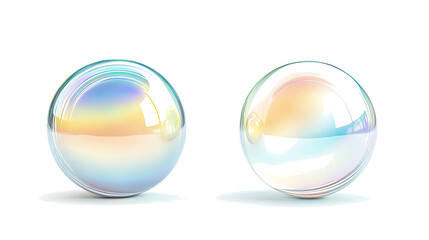 Iridescent Crystal Balls for Fortune-Telling on a Transparent Backdrop Generative AI