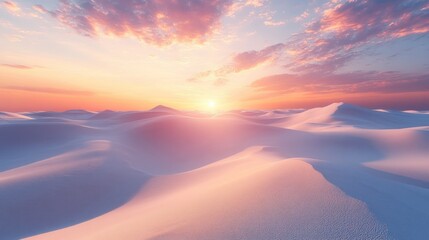 Sunset Over Sand Dunes