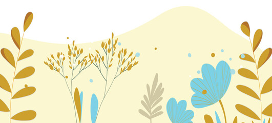 Spring illustration with tulips. Happy birthday, holiday, celebration greeting and invitation card. Colorful floral banner with flowers on light background. Modern floral compositions. Copy space