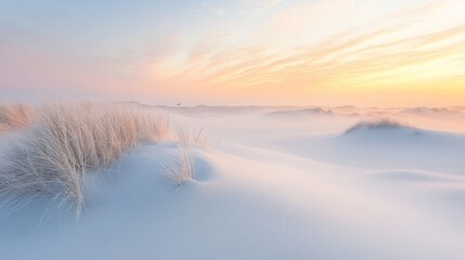 Misty Sand Dunes at Sunset