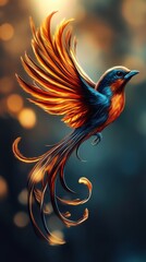 Obraz premium Majestic Bird with Flowing Feathers 