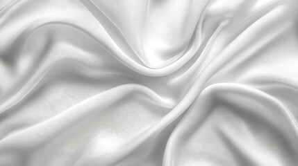 Obraz premium Smooth White Satin Fabric with Folds