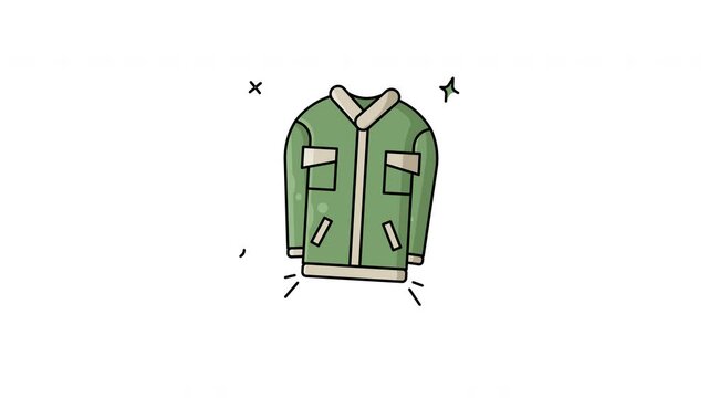 winter jacket or coat icon animation motion graphic illustration design
