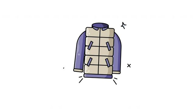 winter jacket or coat icon animation motion graphic illustration design