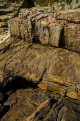 Fototapeta premium Wall stone nature at the A Coruña beach, perfect for wallpapers, background and home decoration