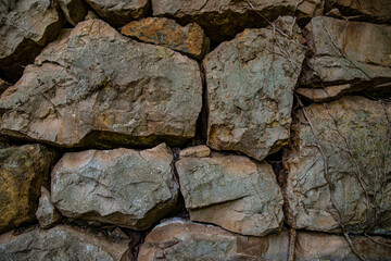 Wall stone nature at the A Coruña beach, perfect for wallpapers, background and home decoration