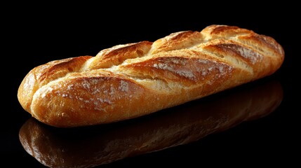 Aromatic Baguette on Black Background