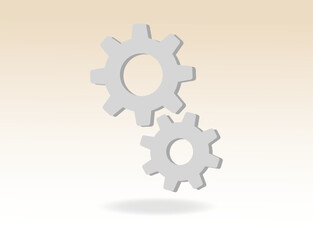 Gear symbol, machines working, work process, system development, technology and innovation. Vector gear illustration with space for text