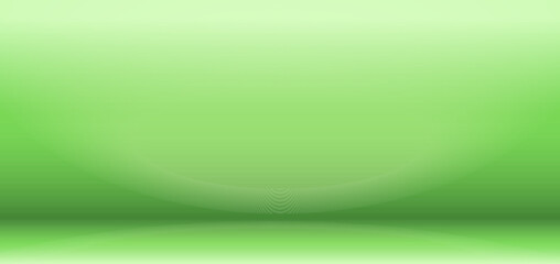 Abstract green spring gradient background for product presentations with a horizontal podium or floor. Vector illustration suitable as studio room backdrop