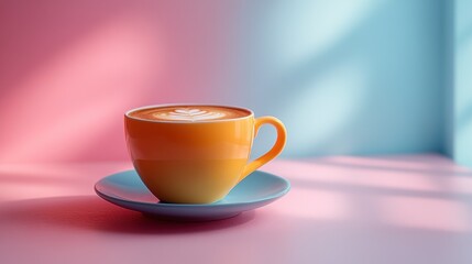 Obraz premium Aromatic Latte Art in a Vibrant Cup