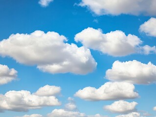 Fototapeta premium Fluffy Clouds on a Sunny Day