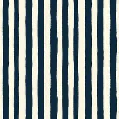 Seamless striped pattern with bold navy blue and cream colors