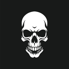 a skull with a big mouth on a black background