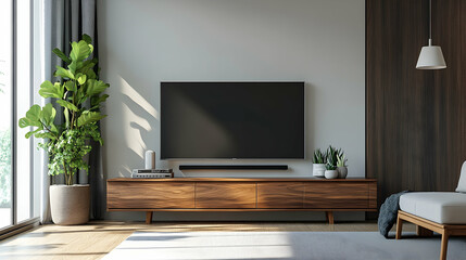 modern living room with fireplace