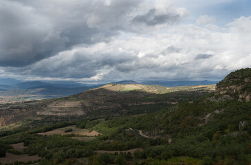 Views from the road that goes up to the village of Llimiana, Pallars Lluça, Lleida