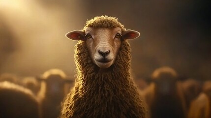 Fototapeta premium A flock of sheep grazing peacefully atop a verdant meadow amidst an audience of spectators