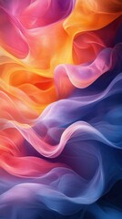Obraz premium Elegant swirling pastel waves create a calming and soothing background with intertwining colors in a soft, abstract composition