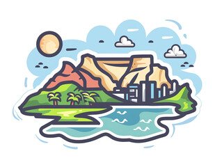 Illustration of Cape Town, South Africa